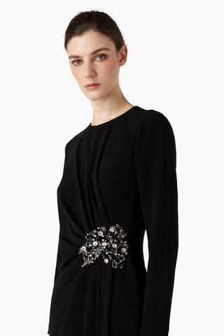 Robe droite en soie - Noir