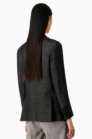Veste en laine vierge et lin - Anthracite
