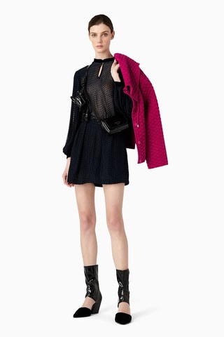 Blouse en soie - Bleu foncé