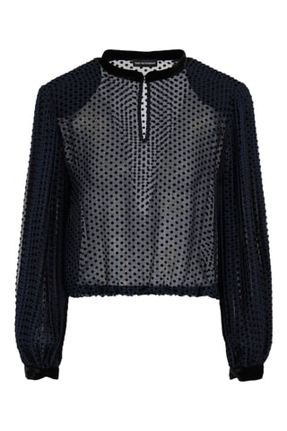 Blouse en soie - Bleu foncé