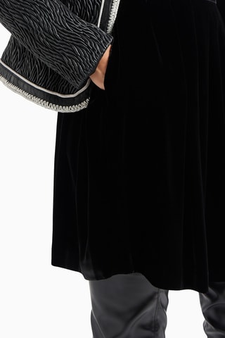 Falda plisada de talle alto - Negro