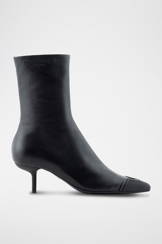 Bottines en cuir de mouton et cuir de chèvre - Noir