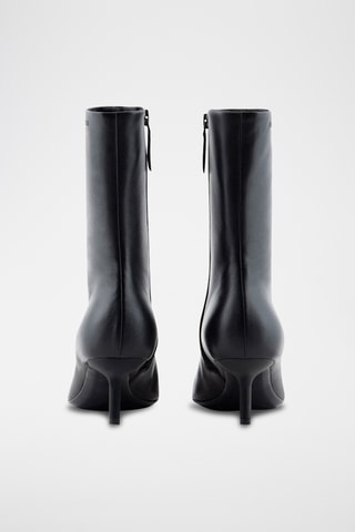 Bottines en cuir de mouton et cuir de chèvre - Noir
