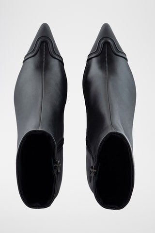 Bottines en cuir de mouton et cuir de chèvre - Noir