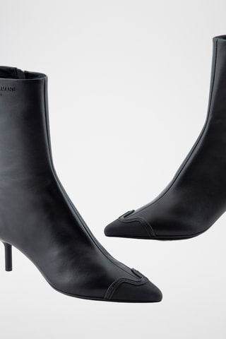 Bottines en cuir de mouton et cuir de chèvre - Noir