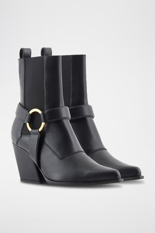 Bottines Chelsea en cuir de veau - Noir