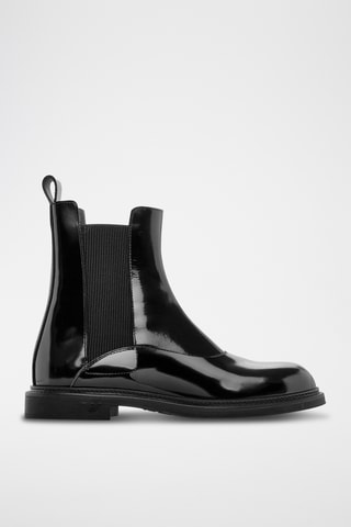 Bottines Chelsea en cuir de veau verni - Noir
