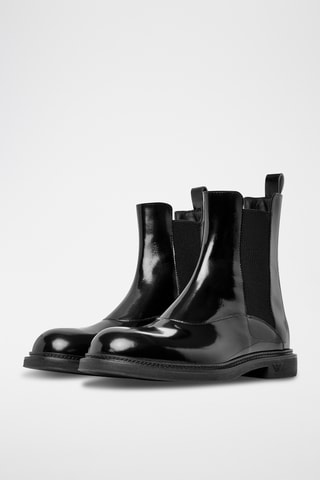Bottines Chelsea en cuir de veau verni - Noir