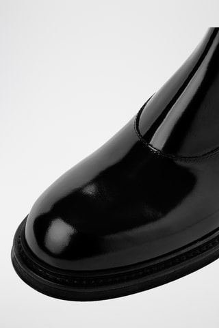 Bottines Chelsea en cuir de veau verni - Noir