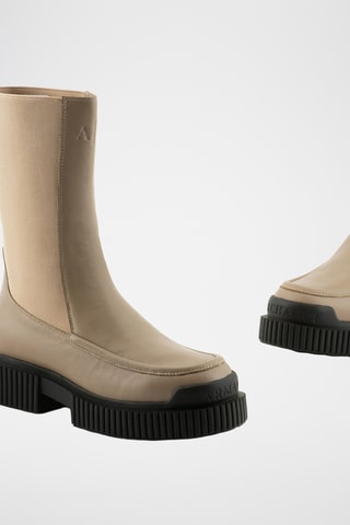 Bottines Chelsea en cuir - Beige