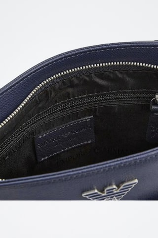 Sac bandoulière en cuir - Bleu marine