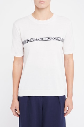 T-shirt en laine vierge Emporio Armani - Ecru