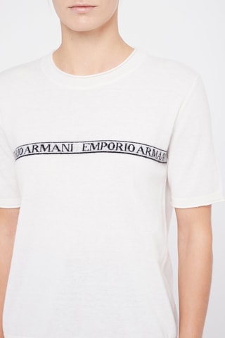 T-shirt en laine vierge Emporio Armani - Ecru
