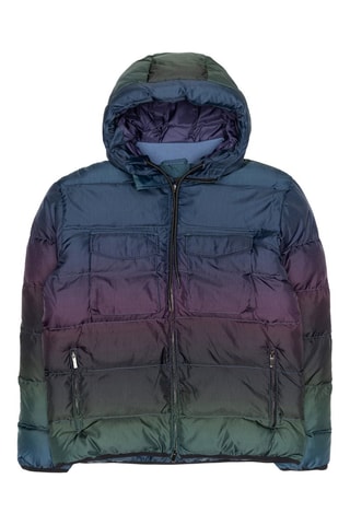 Doudoune à capuche - Vert et violet 