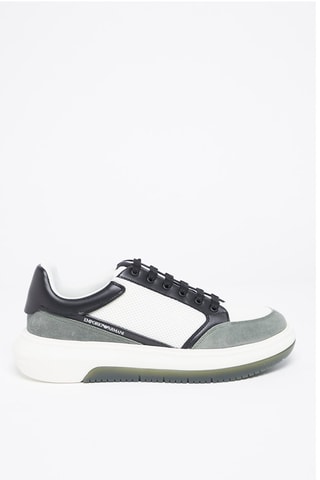 Baskets en nubuck - Vert, noir et blanc 