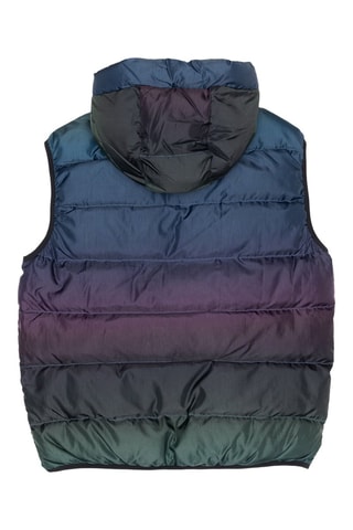 Doudoune sans manches à capuche - Vert et violet 