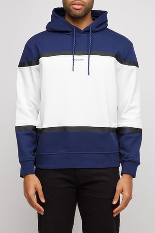 Sudadera con capucha - Azul marino y blanco