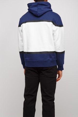 Sudadera con capucha - Azul marino y blanco