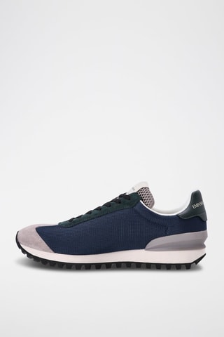 Sneakers en cuir Emporio Armani Bleu marine et gris - EA7