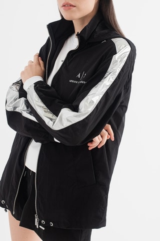 Chaqueta con capucha - Negro y plateado