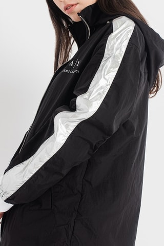 Chaqueta con capucha - Negro y plateado