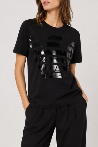 T-shirt en coton biologique - Noir - Emporio Armani