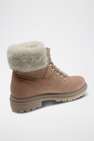 Bottines fourrées - Blanc et rose