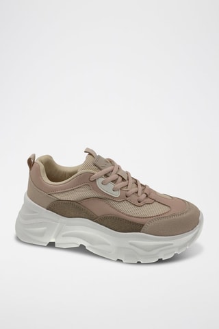 Baskets plateformes - Blanc et rose