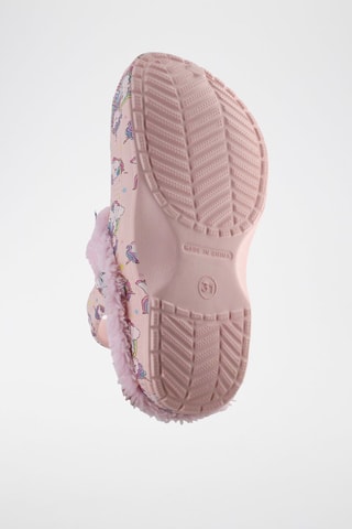 Mules fourrées - Rose, blanc et multicolore
