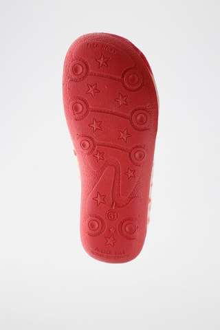 Slippers - Beige et rouge