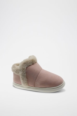 Chaussons fourrées - Beige et rose