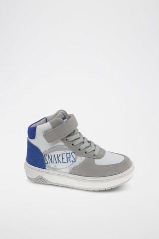 Baskets montantes - Blanc, bleu et gris
