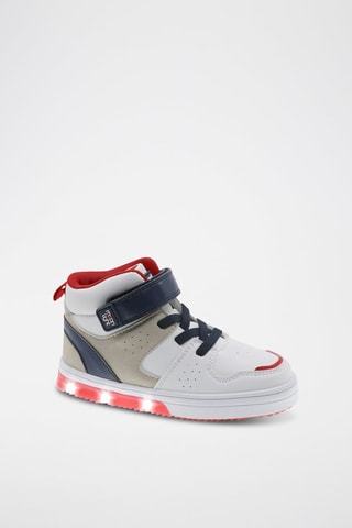 Baskets montantes - Blanc, rouge et bleu