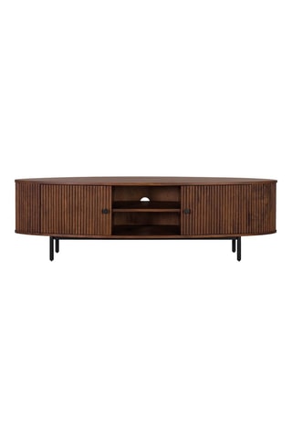 Meuble TV 2 portes en acacia - 170 x 48 x 50 cm