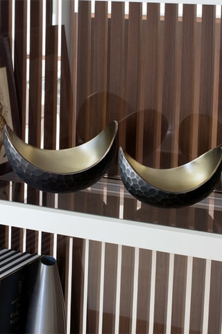 3 bols décoratifs - 17/14/12 cm - Noir et doré