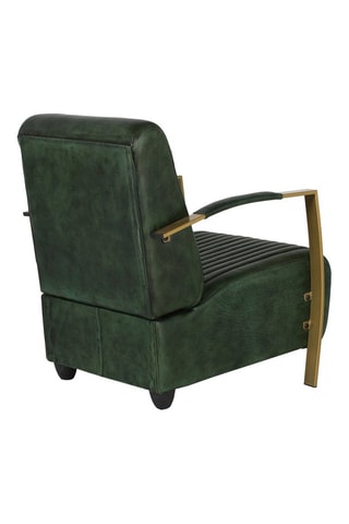 Fauteuil en cuir - Vert et doré