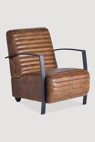 Fauteuil - Marron et noir - En cuir