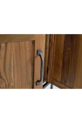 Buffet 3 portes - Naturel - Structure en bois de manguier et teck - 140 x 110 x 40 cm