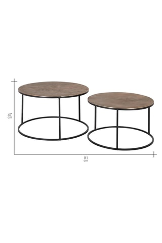 2 tables d'appoint - 70 x 42 / 81 x 47 cm