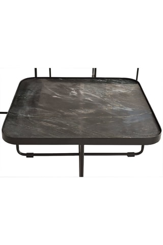 3 tables basses en marbre - 60 x 28/38/48 x 60 cm