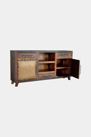 Buffet 2 portes - Naturel - En bois - 180 x 90 x 40 cm