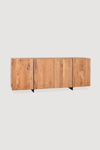Buffet 4 portes en bois de manguier - Naturel - 200 x 80 x 40 cm