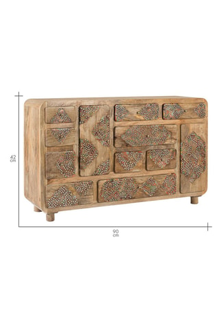 Buffet 2 portes en manguier massif - 148 x 90 x 42 cm