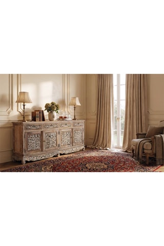 Buffet 4 portes en teck - 180 x 78 x 40 cm
