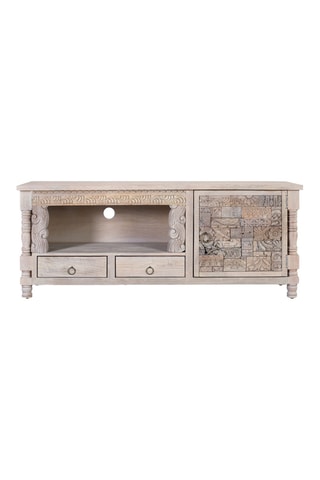Meuble TV 1 porte 2 tiroirs en chêne - 150 x 61 x 40 cm