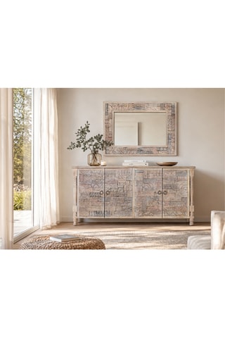 Buffet 4 portes en chêne - 180 x 86 x 40 cm
