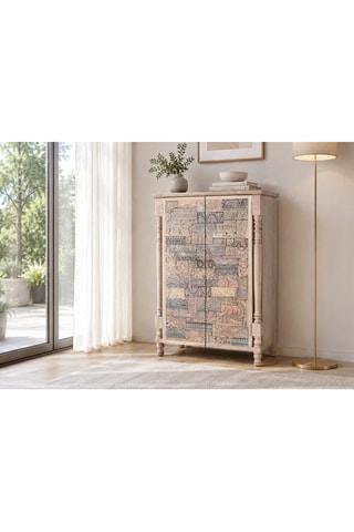 Armoire 2 portes en chêne - 85 x 121 x 56 cm