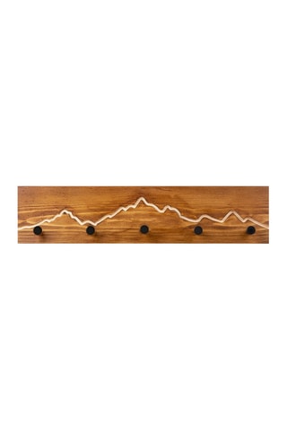 Porte-manteau en bois - Naturel et noir - 60 x 14 x 5 cm