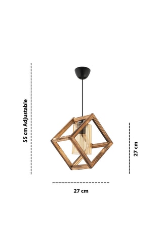 Suspension en bois - Naturel - 60 W