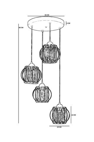 Suspension - Doré - 4 x 40 W
